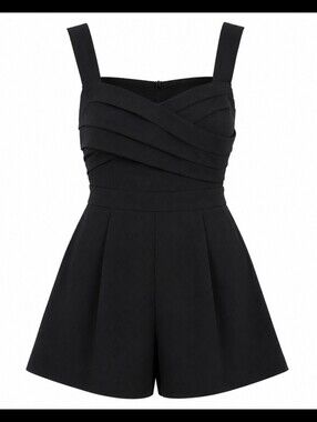 DO+BE Black Pleated Bodice Romper Size Large NWT Cocktail Party